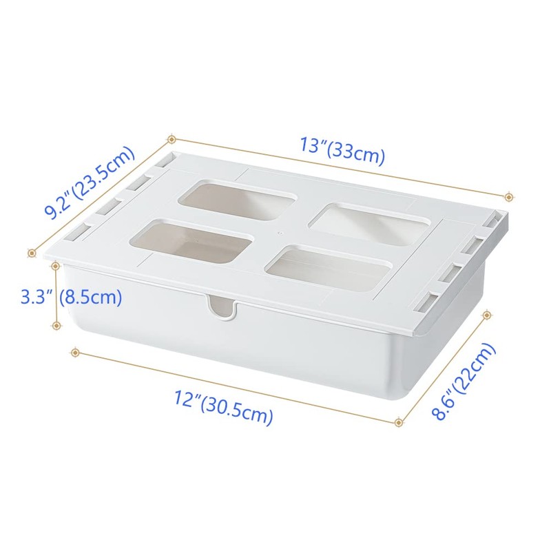 Poeland Under Desk Drawer Self-Stick Storage Organizer for Office Home
