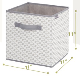 STORAGEIDEAS 11x11 Storage Bins, Set of 4 Storage Cubes, Collapsible Cube Storage Bins, Fabric Closet Organizers with Handles for Home, Office, Closet Shelf Cabinet, Bookcase, Crescent