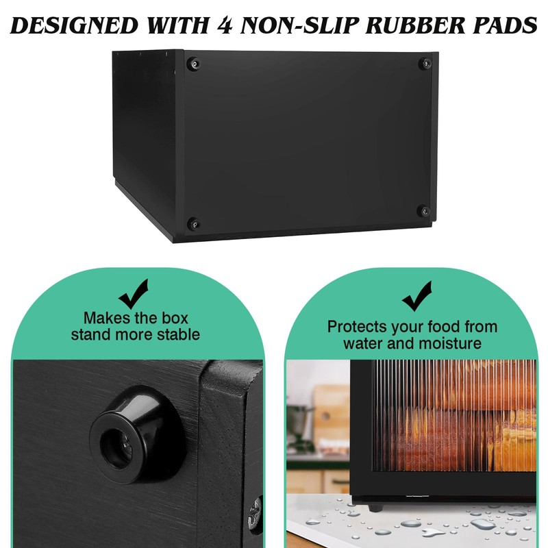 Joyvilla Double Layer Bamboo Bread Box for Kitchen Countertop, Bread