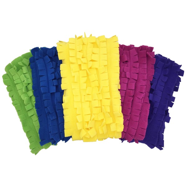 Xanitize Fleece XL Sweeper Mop Refills for Swiffer X-Large - Reusable, Dry Duster, for Hardwoods, Laminates - 5-Pack Rainbow II