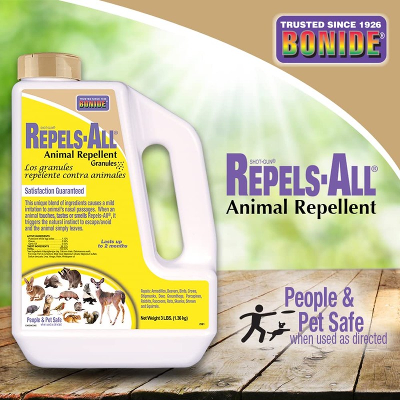 Bonide Repels-All Animal Repellent Granules, 3 lbs. Ready-to-Use Deer &