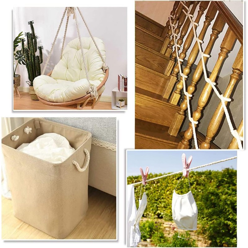 FOSER Cotton Rope, Macrame Yarn, Cotton Cord for DIY Crafts,