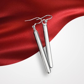 Minimalistische Stab Ohrringe Einfache Lange Stange Baumelnde Ohrringe 925 Sterling Silber baumelnde Ohrringe hypoallergene Stange Tropfenohrringe (Stab)