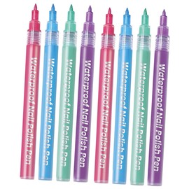 Ipetboom 8pcs Nail Art Pens Use Liner Dotting Tools for Diy Nail Design for Home and Salon Use Includes Each Green and Purple