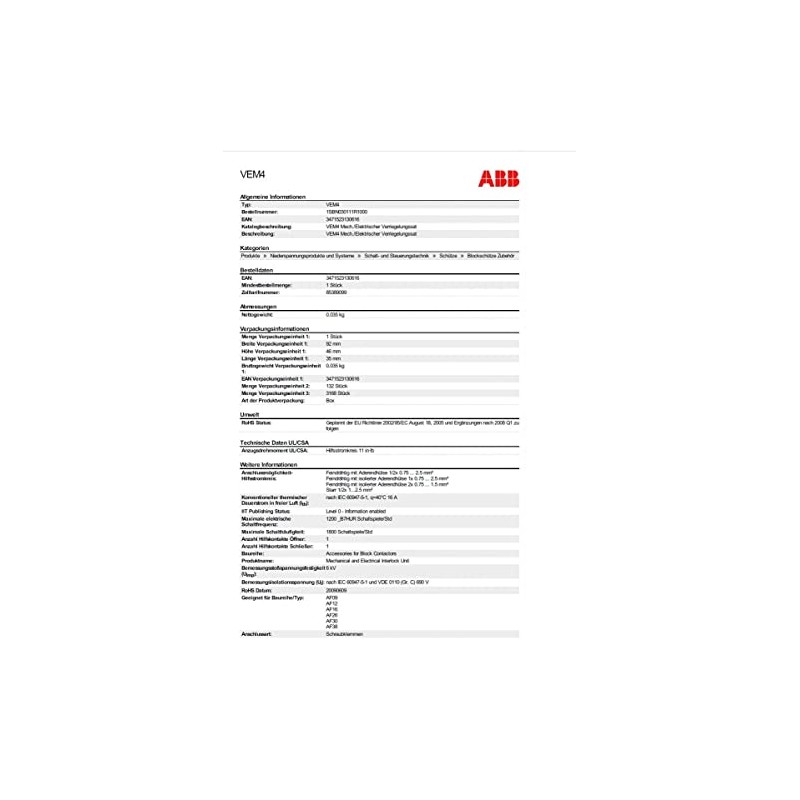 abb-entrelec – Kit Interlocking Mecanico Electrico/A vem4