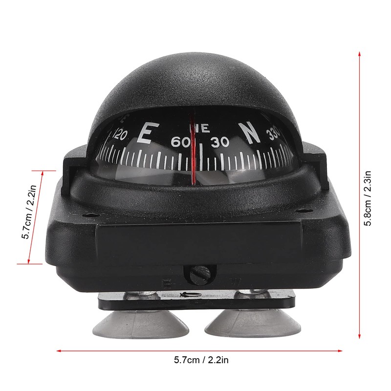 Car Compass Dashboard with Suction Cup, Portable Car Dashboard Compass,