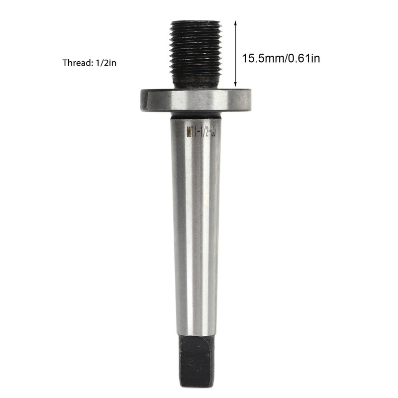 Drill Chuck Arbor MT1 Shank to 1/2in 15.5mm Thread Morse