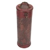 Antique Finish Wooden Wine Bottle Box Grape Pattern Artificial Leather