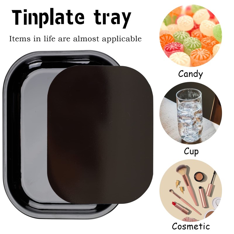 Metal Tray with Soft Magnetic Lid Black Tray with Spill