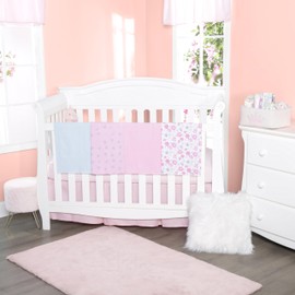 4 Pack of Soft Flannel Receiving Baby Blanket Set for Boys; Blue Baby Swaddle Blankets for Newborn Baby Boy Nursery (Pink Flowers/Hearts - 4PK)