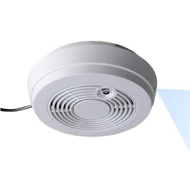 SCS Enterprises WF-402H: WiFi Smoke Detector Camera (12VDC, Side-Down View, Ceiling Mount) Smoke Detector is None-Functional