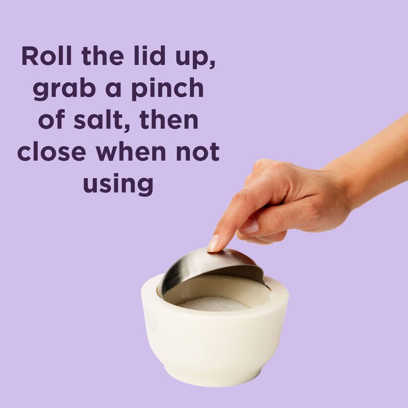 Chef'n Dash Salt Cellar with Flip Top Cover, Coconut