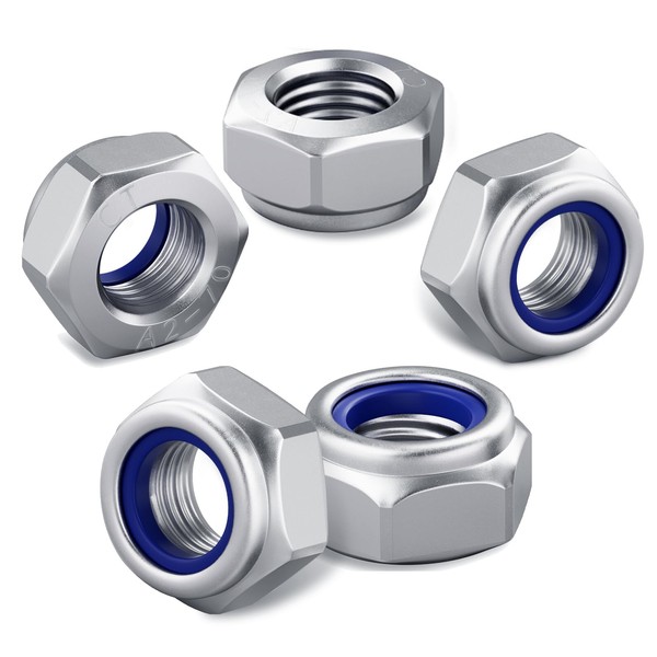 15PCS M8 Nylock Nuts, HOLMOL 8mm Locking Nuts, DIN 985