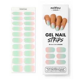 MOYOU LONDON Halbgehärtete UV Gel Strips - 20 Stück - Gel-Nagelfolien UV Härtend für Maniküre in Salonqualität - Ice lollie