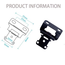 10 Pack Black Semi-Overlay Cabinet Hinges – 1/2 Inch Self-Closing, Half Wrap-Around Design for Face Frame Cabinets – Fits Kitchen, Bathroom, Bedroom & Office Furniture