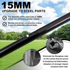 BOHEN 9x5FT Portable Metal Soccer Goal for Backyard with Carry Bag - Fun for Outdoor Indoor Training Games for Kids Youth Adult, for Easy Storage and Transportation(Black, 1 Piece)