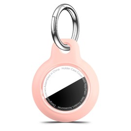 YOKRWO Waterproof Hard Shell Case Compatible with AirTag 2 & 1, Ultra-Thin Lightweight Holder with Keychain, Secure Swivel Buckle Cover for Luggage Tracking, Keys, Bags, Pet, Pink