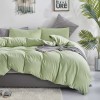 KAREVER Sage Green Comforter Set Full Solid Green Bedding Set
