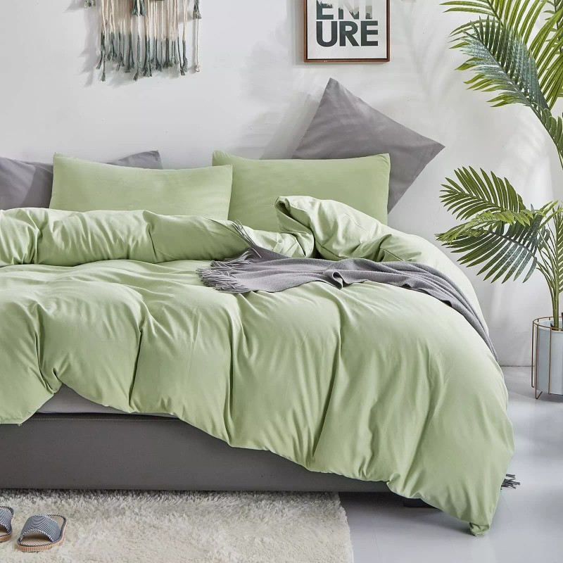KAREVER Sage Green Comforter Set Full Solid Green Bedding Set