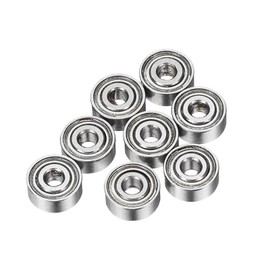 sourcing map 8Pcs MR62ZZ Small Bearing, 2mm ID 6mm OD 2.5mm Width Double Shielded Deep Groove Ball Bearings for Electric Motor Skateboards 3D Printer, P5 (ABEC 5)