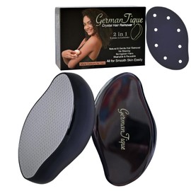 Germantique Crystal Hair Eraser,Natural Crystal Hair Remover,Reusable Painless Nano Glass Hair Removal Device without Shaver,Gentle Crystal Epilator and Exfoliator for Silky Smooth Skin(Black)