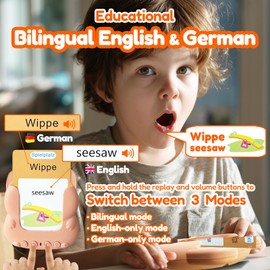 MoLingvora Talking Flash Cards Bilingual for Toddlers - German English Flashcards for Kids Adults, Test Mode, Pocket Speech Children, Interactive Vocabulary Learning, Audible Gifts Boy Girl (German)
