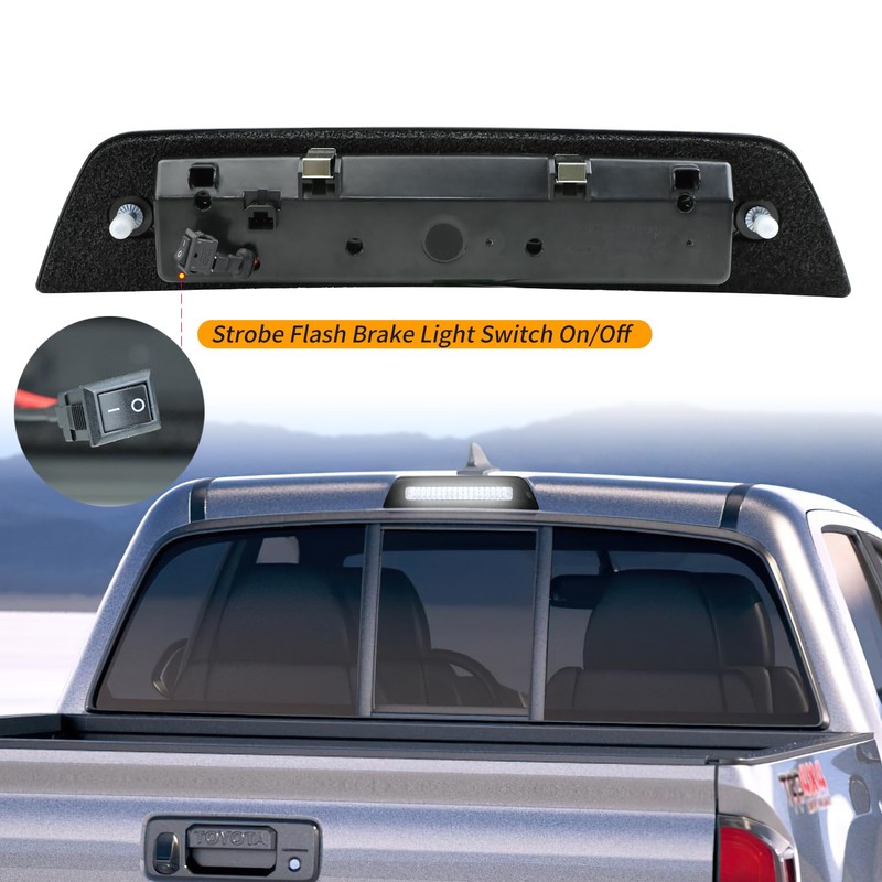 Jinfili LED Strobe 3rd Third Brake Light Assembly Replacement for