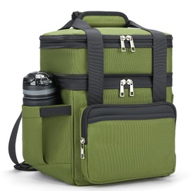 Insulated Lunch Bag for Men Women: Expandable Lunch Bag Box for Work Picnic Travel Outdoor - Large Reusable Leakproof Cooler Bag for Adult - Army Green