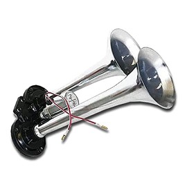 UNIVERSAL CHROME 12V 24V DOUBLE AIR HORN FOR TRUCK LORRY CAMPER YACHT BOAT PICKUP TRACTOR