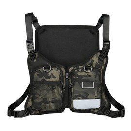 Maizoon Unisex Chest Bag Street Hip Hop Trendy Vest Sports Backpack with Phone Holder and Extra Storage Space Ideal for Cycling Night Running & Hiking Camouflage