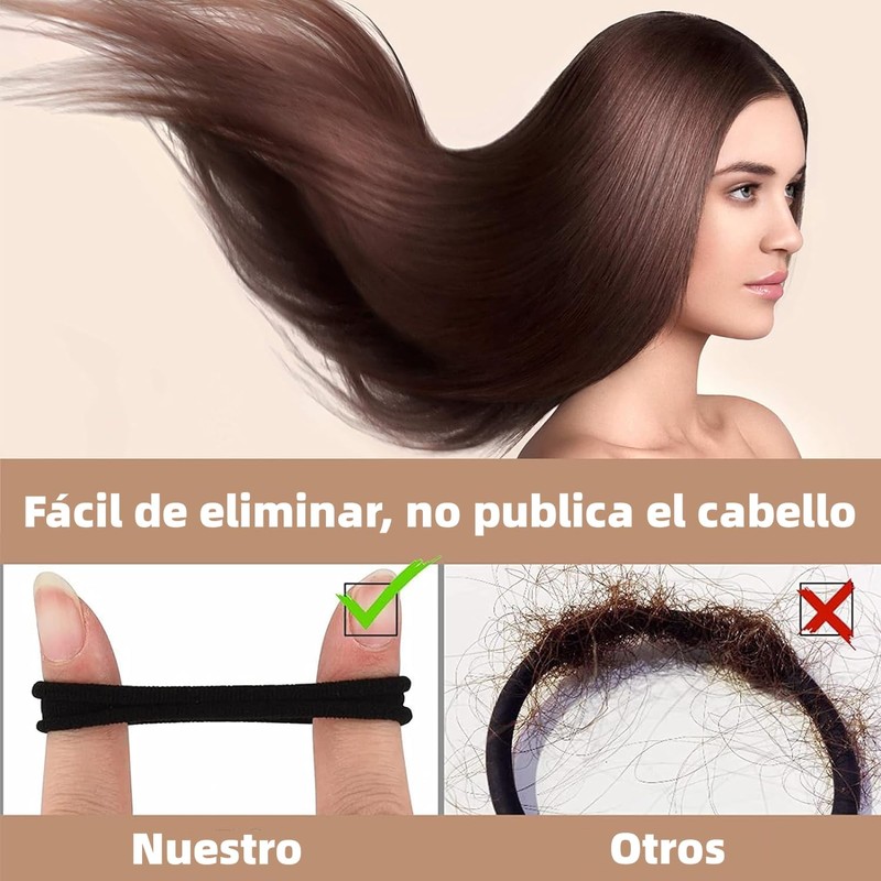 100 Pcs Ligas para Cabello Elásticas, Donas para el Cabello