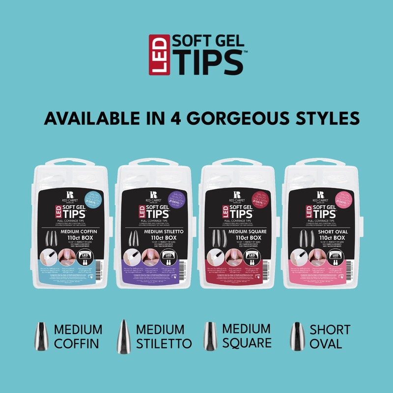 RC Red Carpet Manicure LED Soft Gel Nail Tips Essentials