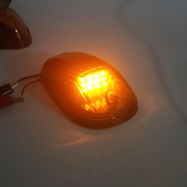 Gonice Amber 12 LED Cab Lights - 5PCS Smoked Roof Running Top Marker Light for Dodge Ram 1500/2500/3500/4500/5500 Pickup Trucks 2003-2018