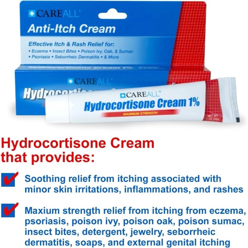 careall #1 cremas de hidrocortisona al 1 %, 1oz, alivia