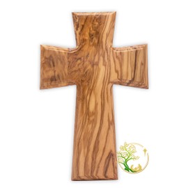 Holy wall cross made of olive wood | Plain wooden cross for wall | Religious wall décor |Perfect gift for baptism communion and confirmation