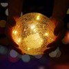 Crackle Globe LED Lamp Battery Operated with Timer, Lighted Glass