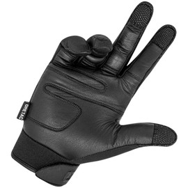 ONETAC TOUCH SCREEN LIGHTWEIGHT TACTICAL POLICE DUTY PATROL SEARCH GLOVES WITH KEVLAR LINED CUT RESISTANT PALM & GOAT SKIN LEATHER (XSMALL)