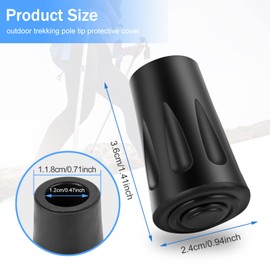 Pack of 12 Nordic Walking Pads, Walking Poles, Walking Pads, Asphalt Rubber Buffer for All Common Nordic Walking Poles, Trekking Poles, Rubber Buffer with a Diameter of 12 mm