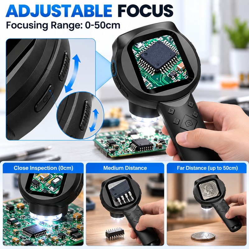 Handheld Digital Microscope for Inspection – 100X Magnification with 2.8-Inch