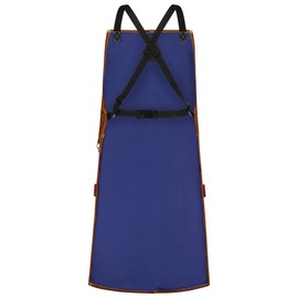 BWOLF Smith Welding Apron Leather Apron Heat Resistant and Flame Retardant Bib Apron Adjustable Welding Apron Men, brown
