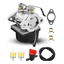 Carburetor Fit for Coleman Powermate 6875 Generator with 11HP Tecumseh Engine, with Fuel Filter & Fuel Line & Gasket & Oil Pipe Buckles & Fuel Shut Off Valve Switch