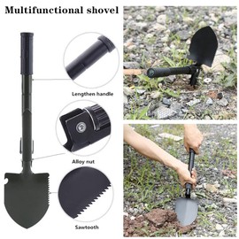 HAIPHAIK Car Emergency Roadside Kit - Roadside Assistance Emergency Kit, Car Emergency Kit with Jumper Cables, Safety Kits for Cars,Folding Shovel, Tow Rope,Car Tool Kit