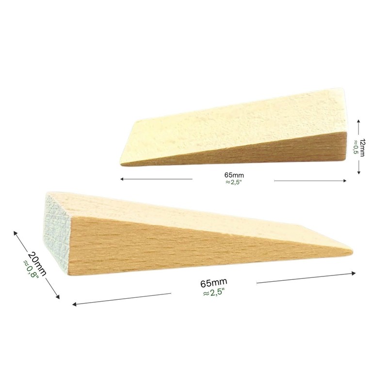 Tolux Wooden Wedges, Hardwood Wedge, Beech Wood Wedge, Wooden Doorstop,