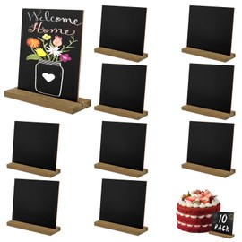 10 pieces mini chalkboards with stand, 13 x 15 cm wooden chalkboard, small, mini boards for labelling, table stand, chalkboard, small set, as place card, price tags for wedding, buffet, birthday