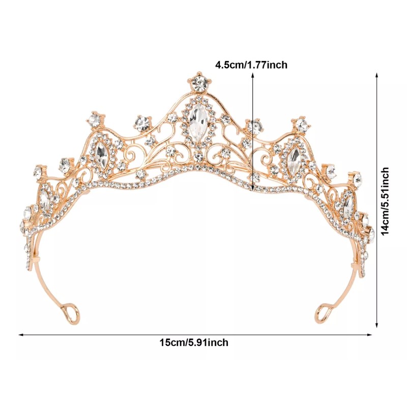 Dokpav Reina Corona Cristales Princesa Tiara Para Novia, Cumpleaños