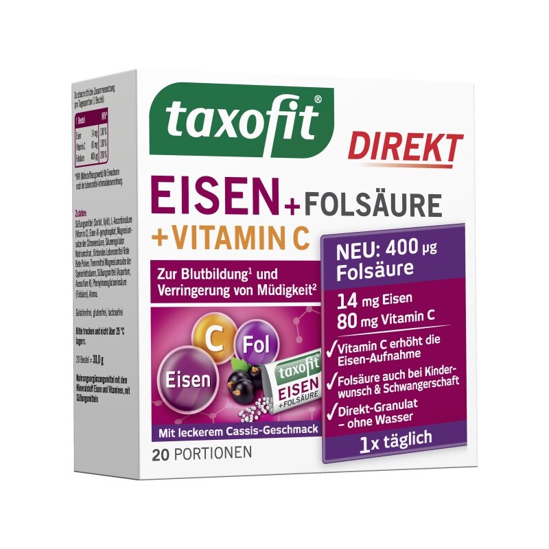 탁소피트 taxofit 철분+엽산+비타민C 다이렉트 과립형 20포 30g Taxofit Iron +