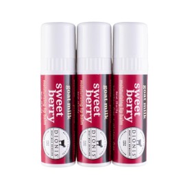 Dionis Goat Milk Skincare Sweet Berry Holiday Lip Balm Gift Set - Beeswax, Shea Butter & Coconut Oil Lip Care Products Made in The USA - Cruelty Free Lip Moisturizer For Chapped Lips, 0.28oz 3 Pack