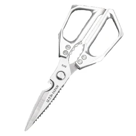Heavy-Duty Stainless Steel Kitchen Scissors - Multi-Functional Chicken Bone Cutting Shears, All-Steel Meat Scissors for Household Use, Sharp Poultry Shears with Ergonomic Handle