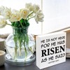 Christian Easter Decorations, He Has Risen Wooden Block Sign, Religious