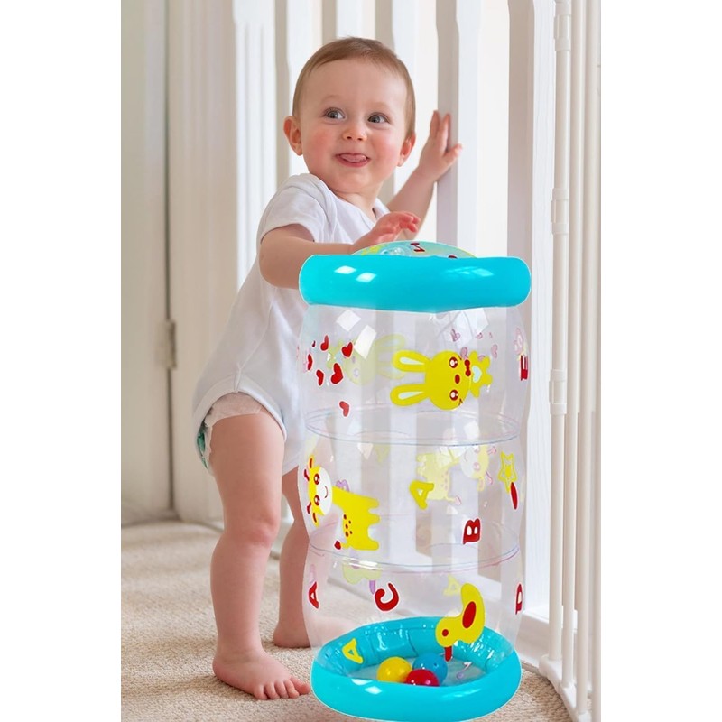 Crawling Tool, Rodillo Inflable para Gatear con Pelota y Campana,